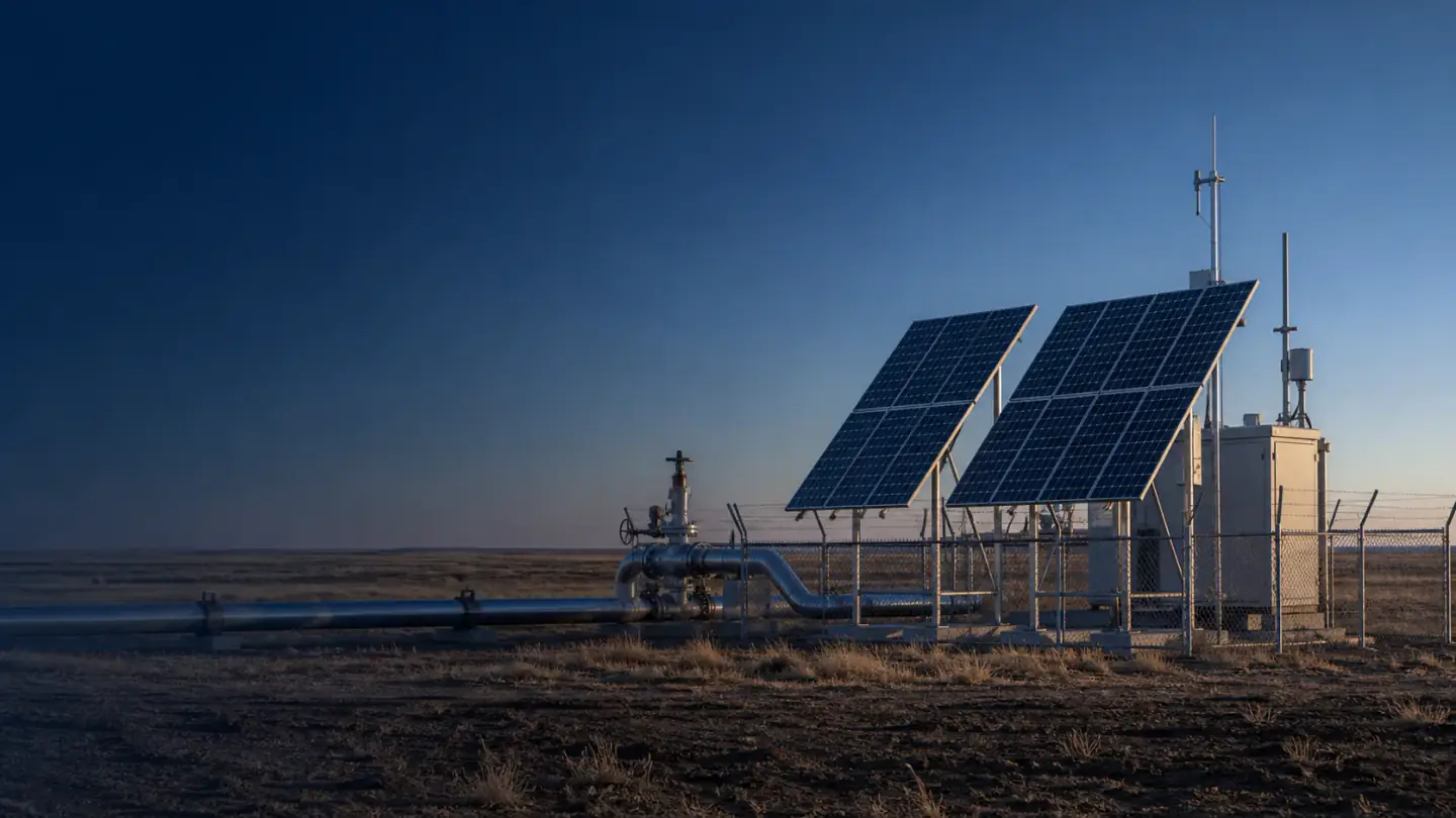 Autonomous solar power system at a remote linear-infrastructure facility